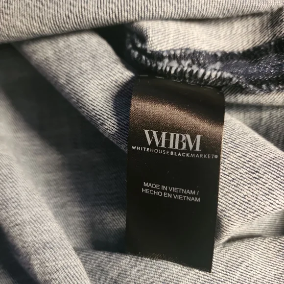 Black And White Classic Blue Denim Split Skirt Sz 12 - Picture 7 of 11